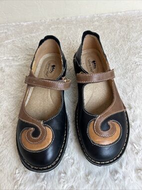 SPRING STEP Cosmic Brown Leather Mary Jane Comfort Flat Shoes Size 37 6.5 / 7